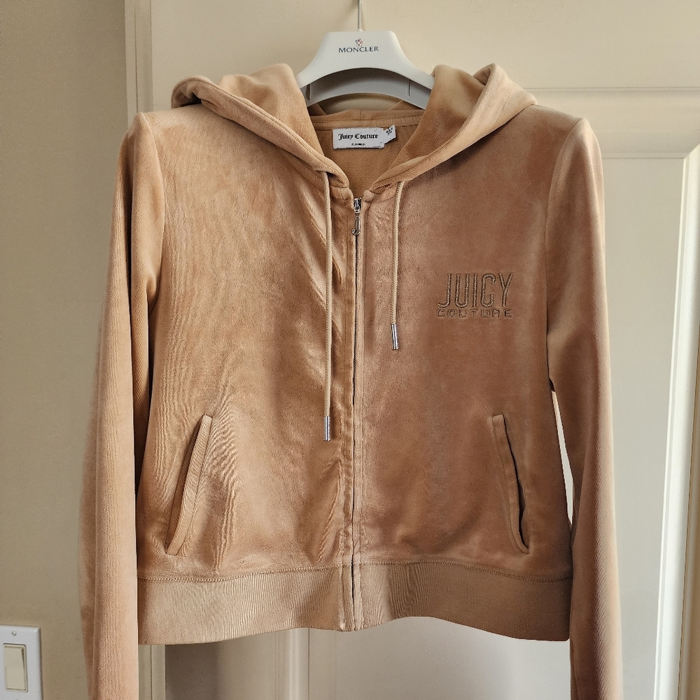 Juicy Couture Tan Velour 2 pc Set, Size L, Pre-owned